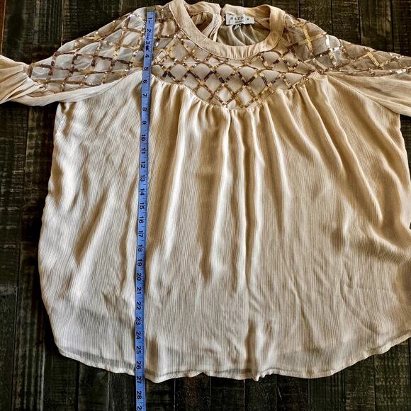 Hayden Gold Sheer Oversized Blouse Size S - Picture 6 of 7